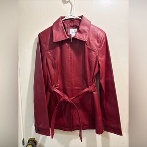 East 5th Women's Deep Red Leather Jacket